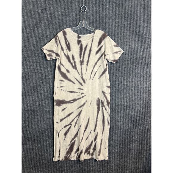 Mododoc Womens Midi Dress Size Small Tie Dye Short Sleeve Slit Sides Boho Hippie - Picture 1 of 10